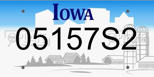 05157S2 Iowa License Plate
