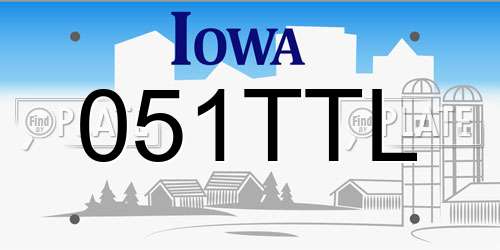 051TTL Iowa License Plate