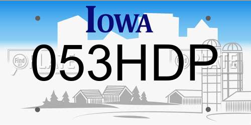 053HDP Iowa License Plate