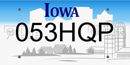053HQP Iowa License Plate