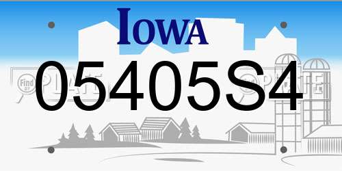 05405S4 Iowa License Plate