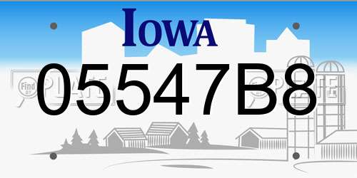 05547B8 Iowa License Plate