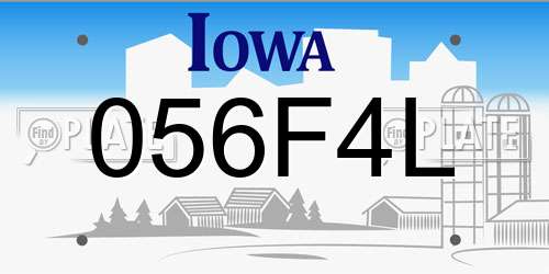 056F4L Iowa License Plate