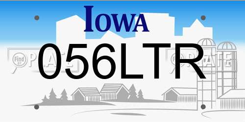 056LTR Iowa License Plate