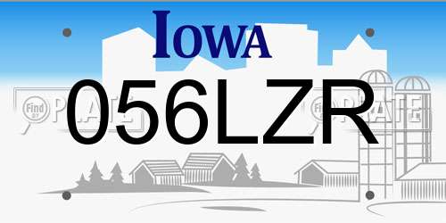 056LZR Iowa License Plate