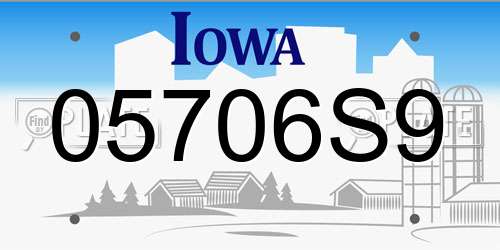 05706S9 Iowa License Plate