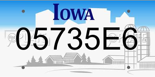 05735E6 Iowa License Plate