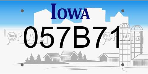 057B71 Iowa License Plate