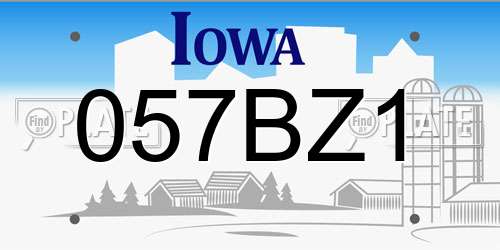 057BZ1 Iowa License Plate
