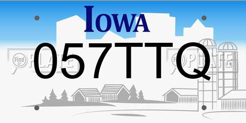 057TTQ Iowa License Plate