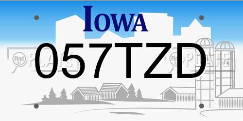 057TZD Iowa License Plate