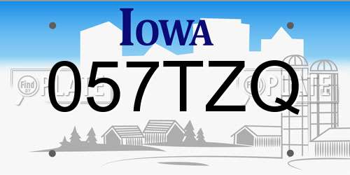 057TZQ Iowa License Plate