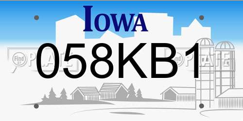 058KB1 Iowa License Plate