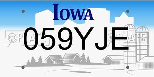 059YJE Iowa License Plate