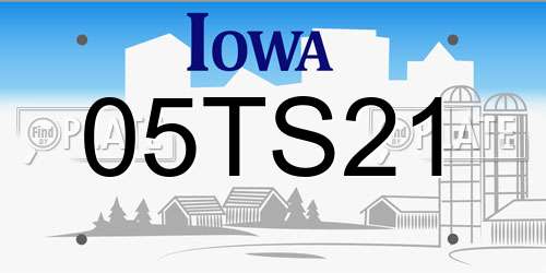 05TS21 Iowa License Plate
