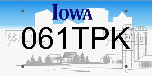 061TPK Iowa License Plate