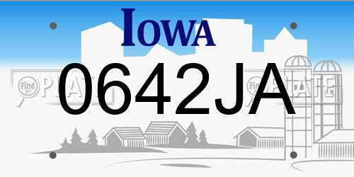 0642JA Iowa License Plate