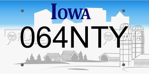 064NTY Iowa License Plate