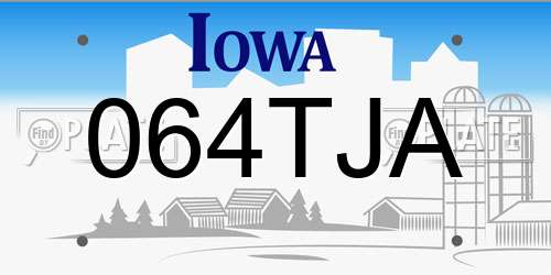 064TJA Iowa License Plate