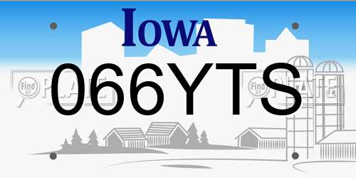 066YTS Iowa License Plate