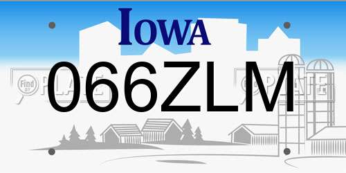 066ZLM Iowa License Plate