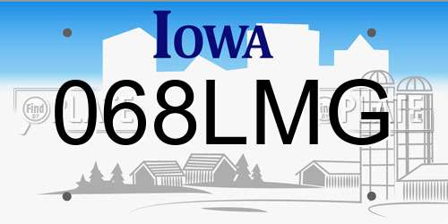 068LMG Iowa License Plate