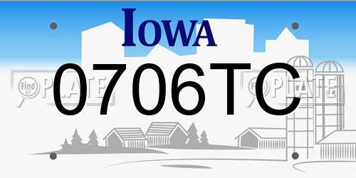 0706TC Iowa License Plate