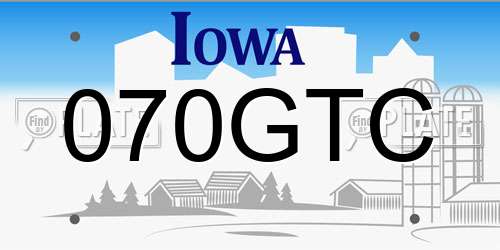 070GTC Iowa License Plate