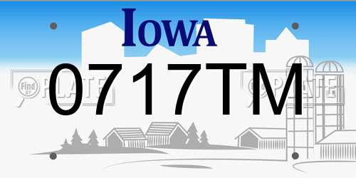 0717TM Iowa License Plate