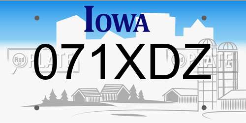 071XDZ Iowa License Plate