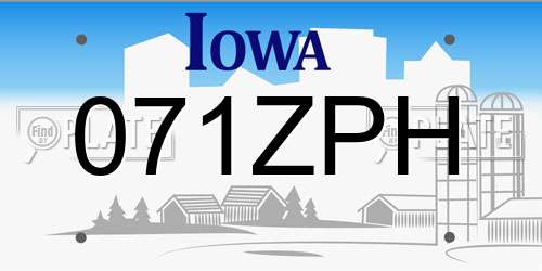071ZPH Iowa License Plate