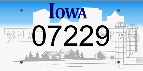 07229 Iowa License Plate