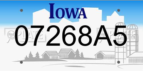 07268A5 Iowa License Plate