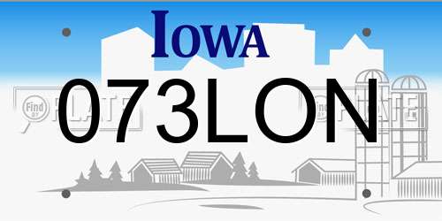 073LON Iowa License Plate