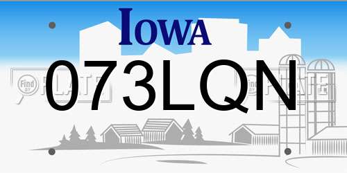 073LQN Iowa License Plate