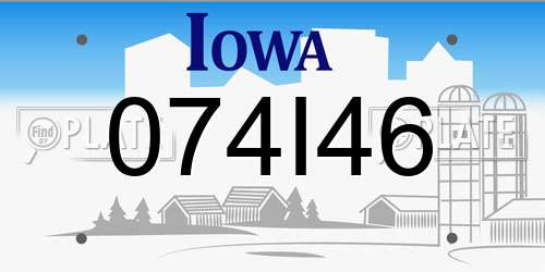 074I46 Iowa License Plate