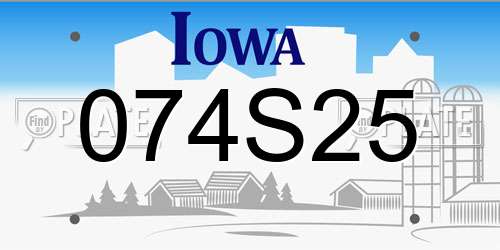 074S25 Iowa License Plate