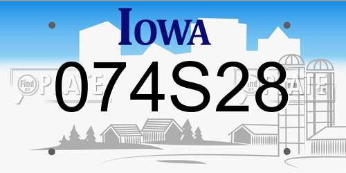 074S28 Iowa License Plate
