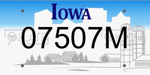 07507M Iowa License Plate