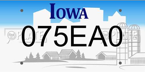 075EA0 Iowa License Plate