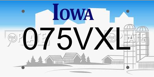 075VXL Iowa License Plate