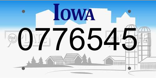 0776545 Iowa License Plate