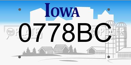0778BC Iowa License Plate