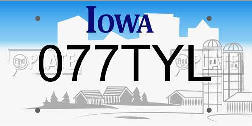 077TYL Iowa License Plate