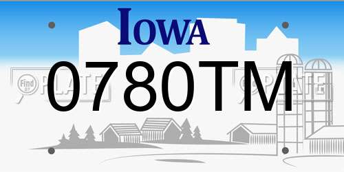 0780TM Iowa License Plate