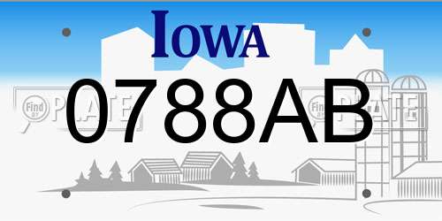 0788AB Iowa License Plate