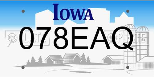 078EAQ Iowa License Plate