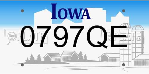 0797QE Iowa License Plate