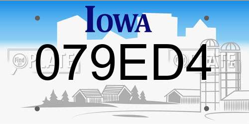 079ED4 Iowa License Plate
