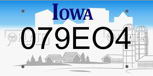 079EO4 Iowa License Plate
